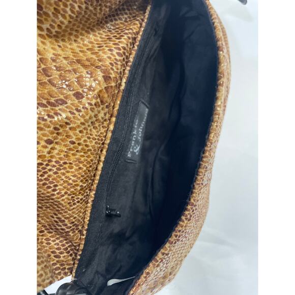 Frankie & Johnnie Snake Pattern Shoulder Bag Black & Tan - Picture 8 of 10